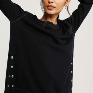Abercrombie Side Snap Fleece Sweatshirt